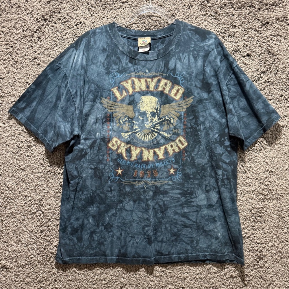 Liquid Blue Lynyrd Skynyrd T-Shirt Mens XL Blue Excellent Tie Dye Band Tee